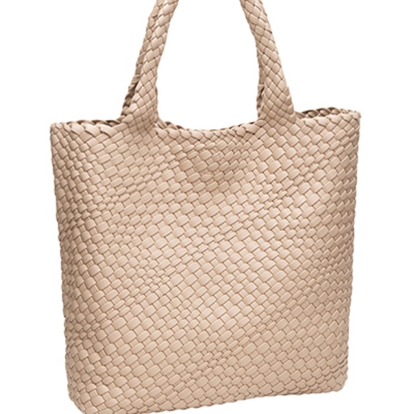 Woven Textured Leather Tote Bag - Picture 1 of 4